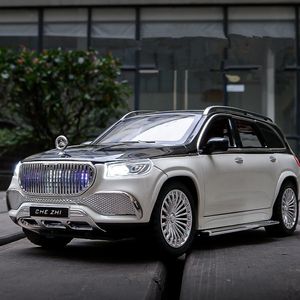 1 24 Maybach GLS GLS600 Alloy Luxy Car Model Simulation Diecasts Metal Toy Vehicles Car Model Sound and Light Childrens Toy Gift 240116