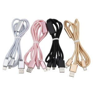 1.2m 3 en 1 Câbles USB Multi Port Charge Rapide Micro Type C Chargeur Fil Cordon Pour Téléphone Mobile