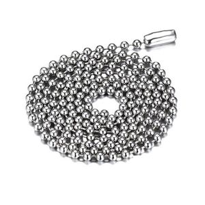 1,5/2/2,4/3,2mm 10/20/50/100 Uds venta al por mayor a granel de acero inoxidable plata cuentas redondas cadena de eslabones de bola hombres/mujeres collar cadenas de joyería