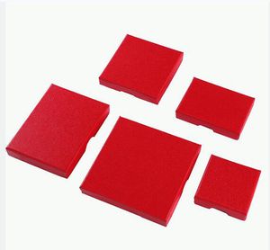 1.5 cm Mince Chinois Rouge Boîtes En Carton Bijoux Collier Éponge Rempli Papier Boîte à Bijoux Coffrets Cadeaux En Vrac pour Mariage Noël Fiançailles Anniversaire