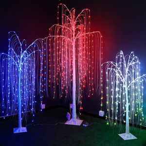 Arbre de saule pleureur coloré de 1.5M, 18 couleurs changeantes, arbre lumineux féerique artificiel de noël avec télécommande pour fête de mariage