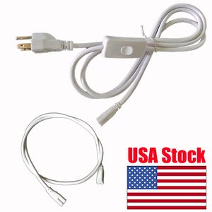Cables de alimentación con interruptor 1,5 M T5 T8 Cable de conector de tubo Cable de enchufe de EE. UU. Para barra de luz de cultivo fluorescente LED Cable de conector fluorescente de 2,5 A