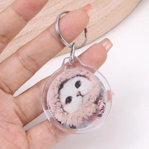 1/5pcs Acrylique Blank Keyring Clear Blank Photo Pendant Transparent Photo Frame Frame Keychain Tassels Snap-In Insert personnalisé Photo