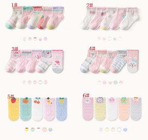 1-5 ans 5 paires Pack gros bébé chaussettes enfants été maille sox ultra-mince respirant animal fleur garçons filles enfants chaussette