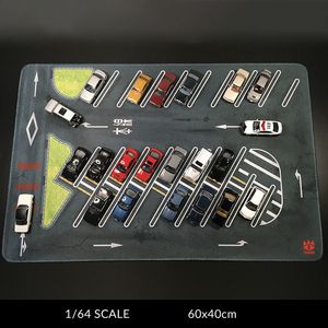 Alfombrilla de estacionamiento grande para garaje subterráneo a escala 1:64 para coche en miniatura de aleación fundida, exhibición de escena de vehículo, alfombrilla de ratón de juguete, espectáculo de escena X0102