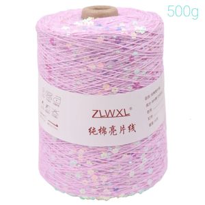 1-88 couleur 500g 1500M 100% fil de coton 6mm3mm fil à paillettes spécial bricolage accessoires de vêtement poupée de chiffon fil à tricoter 240117