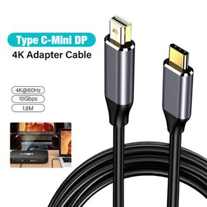 Câble USB C vers Mini DisplayPort 4K 60Hz, 1.8M, type-c vers Mini DP, pour Macbook, PC, ordinateurs portables, moniteur d'affichage