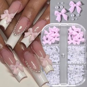 1 boîte kawaii mini arc 3d décorations de nail art mignonne