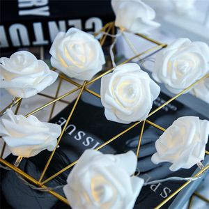 1 -10 m couronne de roses LED cordes série lumière nuit décoration guirlandes lumineuses pour mariage décorations de fête de Noël alimentation par batterie USALIGHT