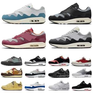 1 hommes femmes Chaussures de course 1s Patta Aqua Noise Noir Gris Monarch 87 Night Maroon Baroque Brown Cave Stone Saturn Gold London Amsterdam Elephant Sports Sneakers