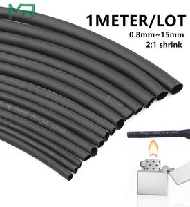 1 mètre / lot 2: 1 Black 0,8 mm ~ 10 mm Slevés de câble en polyoléfine Composante électronique RÉPARATION DU CONNECTEUR DE RÉPARATION