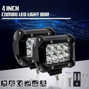 Barre lumineuse à LED de 9,7 cm, 120 W, 12 800 lumens, feux antibrouillard tout-terrain, triple rangée, cubes étanches, éclairage pour camionnette, Jeep, ATV, UTV, SUV, bateau