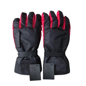 1 paire de gants de ski chauffants en fibre de carbone avec batterie, boîtier de batterie, gants de conduite électriques, chauffage continu intelligent