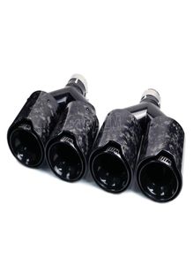 1 par de tubos de escape de acero inoxidable negro brillante doble, tubos de silenciador de puntas de coche de fibra de carbono forjados de rendimiento M para X5 X6 X7 series5228065