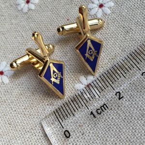 1 paire Freemason Masonic Phew Cuff Links Free Masons Trowel ENAMEL CUFFLINK Square et Compass G for Mens T-shirt Accessory 240412