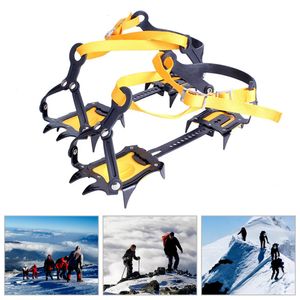 1 paire Crampons Ice Crampons en acier inoxydable 10 dents Grips de neige réglables avec un sac de transport pour randonnée à l'escalade de pêche jogging 231221