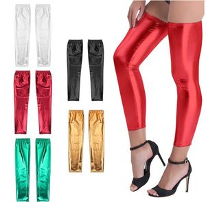 1 paire de femmes Catsuit Costumes Accessoires Wet look Brillant métallique Stretchy Footless Cuisse-haute jambe manches Collants Bas pour Sexy Soirée Club Bas