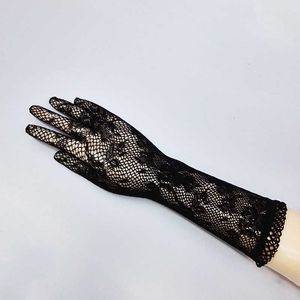 1 paire vente nouveauté fête sexy dame dentelle gants mitaines accessoires noir/blanc/rouge/orange/rose foncé 610 Y0827