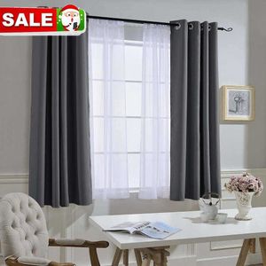 1 panneau noir chambre assombrissant rideaux draperies microfibre réduction du bruit isolation thermique avec œillets pour maison décotaion 210712