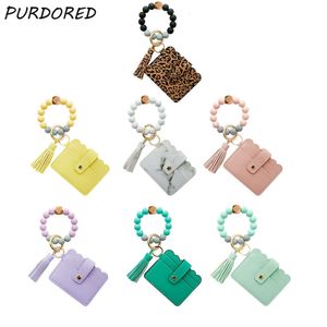 1 Pc 12 couleurs mode femmes Bracelets porte-carte léopard femme porte-cartes de visite bracelet porte-clés pour hommes