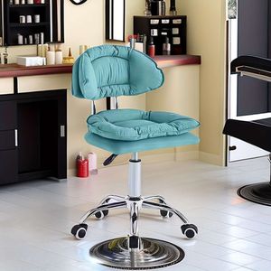 Tabouret gris pivotant avec dossier, 1 pièce, Surface de siège à levage libre, adapté au Salon de beauté, salon de coiffure, chambre à coucher