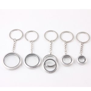 1 PC En acier inoxydable Living Verre Memory Keychain Twist Twist Twist Twist Pouvoir Ouvrir les porte-clés 20 / 25/30 / 34 / 38mm