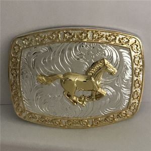 Boucle de ceinture de Cowboy occidental cheval doré pour hommes, 1 pièce, Hebillas Cinturon Jeans, tête adaptée à 4cm de large, ceintures 2464