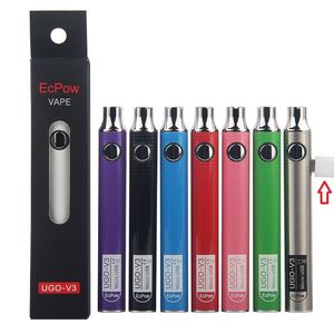 1 set Authentique EcPow UGO V3 III Batterie 650mAh 900mAh Préchauffer VV 510 Fil Evod EGO Micro USB Chargeur Vape Kit Pour Cartouche D'huile Épaisse