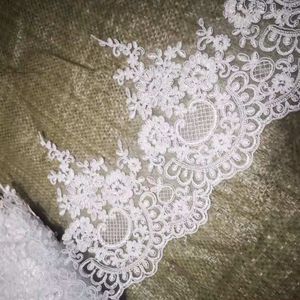 1 yard de style européen blanc pur ivoire de dentelle de lacet voile de mariage diadème bricolage bijoux fait à la main