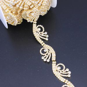 Diseño especial de recorte de cadena de diamantes de 1 yardas para ropa musulmana accesorio para el cabello decoración de niñas cinturón de cintura 240408