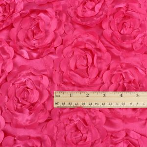 1 yard fleur de rose 3d motif taffetas tissu en satin tapis de mariage en tissu de trottoir de scène décor de mariage