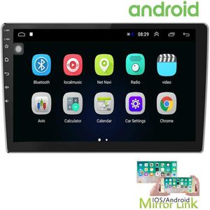10 1 pouce Android Autoradio DVD de voiture avec GPS Double Din Autoradio Bluetooth FM Radio Récepteur Prise en charge WiFi Connect Mirror232E