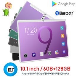 10,1 pouces Android 12 Tablet PC Ordinateur 6 Go de RAM + 128 Go de ROM 8000 mAh Double caméra WIFI Bluetooth