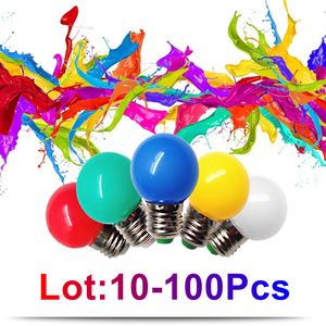 10-100PCS RGB E27 B22 220v mini led ampoule étanche coloré petite lumière 5W 7W décoration économie d'énergie Spot Light lampe éclairage D1.5
