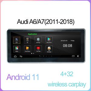 Lecteur dvd de voiture à écran tactile de 10,25 pouces Auto GSP Wifi Android GPS Navi Bluetooth CarPlay pour Audi A6 / A7 / S7 / S6 / S7 / RS6 / RS7 MMI 3G adaptateur