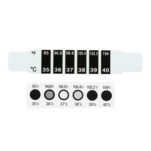 10-40pcs Stickers de température de fièvre de la tête réutilisable Strip de thermomètre LCD ABS ABS Sticker de mesure de la température du front de changement de couleur