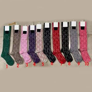 10 Colors Glitter Letter Socks with Tag Women Letters Fashion High Sock for Gift Party High Quality