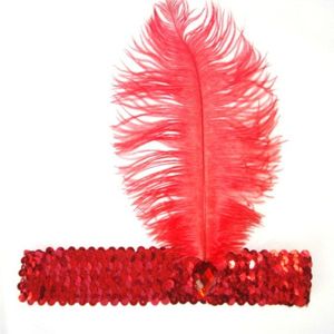 10 colores mujeres cabeza banda con cuentas lentejuelas Flapper pluma diadema tocado fiesta disfraz diadema pelo