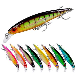 10 lignes laser de couleur Minnow Leurres de pêche Bass Crankbait Hooks Tackle Crank Baits Opp bag emballage 13.4g 11cm / 4.33 