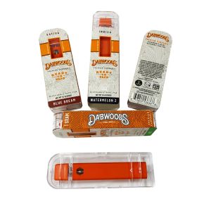 10 Flavors Dabwoods Stylos vape jetables 1 ml Dispositif rechargeable vide Huile épaisse 280 mAh Batterie Ecigs Kits Pods de réservoir visuels avec boîte en cristal