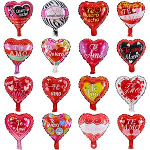 Globos inflables de 10 pulgadas para decoración del Día de San Valentín, propuesta de boda, bola de película de aluminio, globos de papel de aluminio para boda
