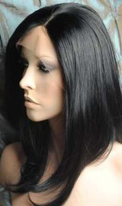 10 pulgadas Silky recta 1 Jet Black Black Full Lace Wigs 100 Indian Remy Human Hair Gfh0016562161