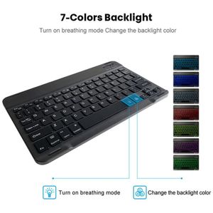 Clavier et souris Bluetooth sans fil, 10 pouces, avec rétro-éclairage rvb, pour téléphone portable, tablette, ordinateur portable, Whole31806396946