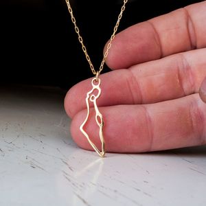 10 Petit Pays Asiatique Carte Israël Collier Charme Pendentif Creux Contour Juif Jérusalem Hébreu Pâque Terre Sainte Souvenir Chanceux femme mère famille bijoux