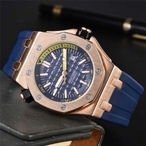 10% de réduction Watch Watch Aude for Men Mens trois aiguilles Quartz Top Luxury Horloge Rubber Belt Montre de Luxe Type