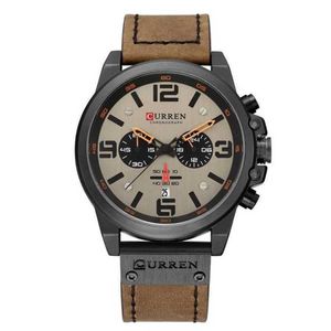 10% de réduction Watch Watch Mens Luxury Curren Leather Strap Quartz Chronograph Mens Casual Date Business Wristwatch horloge Relojes Hom