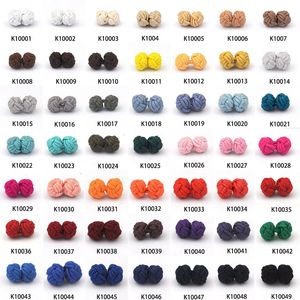 Gemelos de camisa con nudo de seda de tela elástica Multicolor, 10 pares/49 colores, bricolaje, trenzados, hechos a mano, elásticos, doble cuerda, gemelos de bola