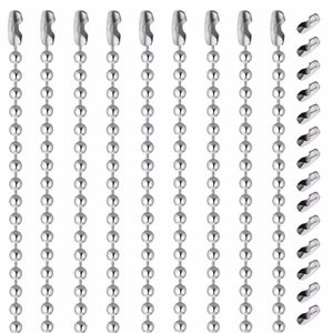 Collar de cadena de bolas con cuentas de 10 piezas, joyería de acero inoxidable 316L para encontrar etiquetas de perro para hacer cadenas colgantes de 2 mm