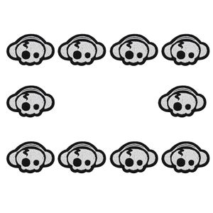 10 PCS Funny Skull Patch Badges pour Punk Music Vêtements Repassage sur Applique Hommes Pull Stripe Coudre Patchs Brodés pour Pantalon Veste