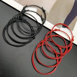 10 pcs / lots bracelet de corde noir rouge blanc marron brun cire de bracelet a réglable